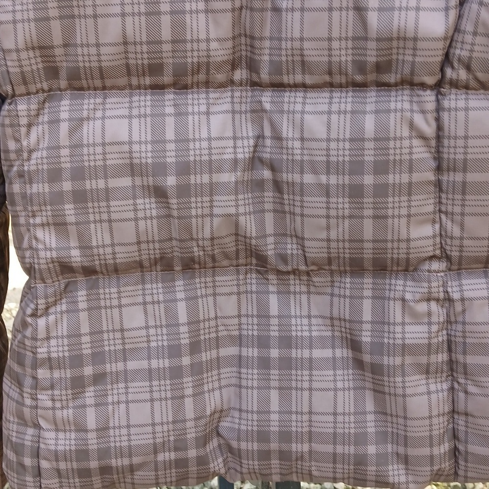 Columbia Brown Plaid Puffer Jacket 60% Down 40%feather Sz M - Picture 9 of 11